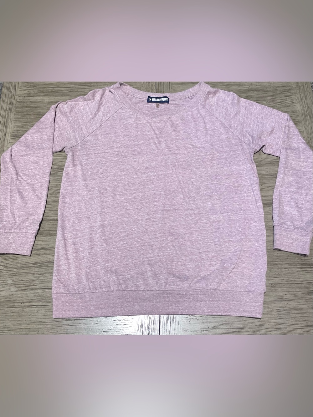 Ink Love and Peace women’s lightweight crew top, medium.